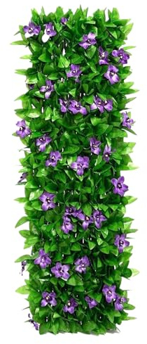 Panneaux Extensibles de Treillis pour Jardin, 200x18cm, Brise-Vue, Haie De Verdure Artificielle, pour Jardin, Terrasse, Porche, Cour Et Extérieur