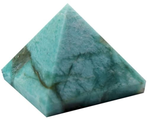 DECORN Naturlig Amazonit Crystal Pyramid - Healing Mineral Gemstone Energy Generator för Reiki Chakra Decoration Fengshui - Skytten Birthstone - Halschakra,3x3cm