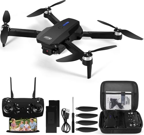 Drone con Cámara HD 1080P para Niños y Adultos, RC Quadcopter Drone FPV Plegable para Principiantes, Motor Sin Escobillas, Despegue/Aterrizaje con un Solo Botón, Juguete para Niño Regalos Cumpleaños