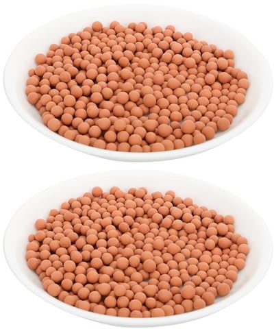 Gadpiparty Céramsite pour Hydroponie 1000g – Granulés D’Argile Rouge Naturel Grand Format et Petit Format – Pierre de Substrat Aérée pour Culture sans Sol, Décoration de Surface et Entretien