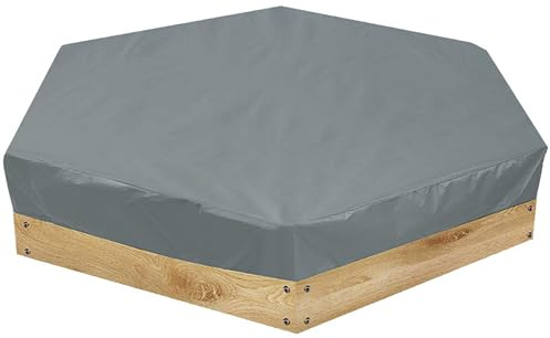 Copertura per sabbiera: copertura impermeabile per sabbiera esagonale, protezione esterna con blocco UV, grigio, 55, 12x47, 24x7, 87 pollici