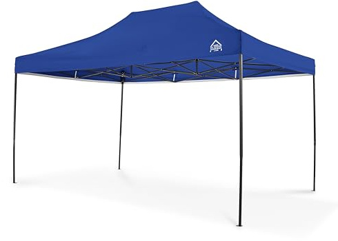 Tonnelles Toutes Saisons, 3x4.5m Robuste, entièrement imperméable,Tonnelle Premium Pop Up, Sac de Transport sur Roues et 4 Sacs de Poids pour Les Pieds (Bleu Royal)