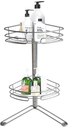 Blue Canyon 2 Tier Non Rust Corner Free Standing Shelf Storage Shower Bath Caddy Organiser Rack