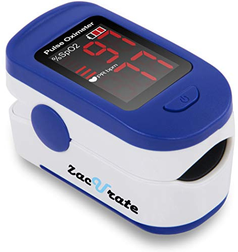 Zacurate 500BL Fingertip Pulse Oximeter Blood Oxygen Saturation Monitor with Batteries Included (Navy Blue)