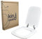 Copriwater in MDF, serie Conca della Ideal Standard, Bianco con cerniere in ottone cromato.