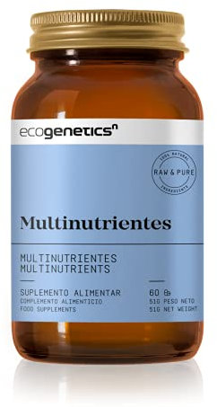 ECOGENETICS - Multinutrientes 60 Cápsulas | Multivitaminas + Minerales + Antioxidantes| Nutrigenómicos de Máxima Biodisponibilidad | Acelerador Metabolismo y Fortalece el Sistema Inmunitario