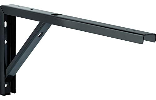 Gedotec Regal-Konsole schwarz Regalträger Metall Regalwinkel für die Tisch & Wand-Montage | Regalhalter Stahl schwarz beschichtet | 300 x 30 x 180 mm | 1 Stück - Winkel-Konsole zum Schrauben