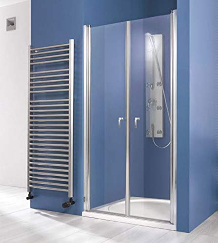 Puerta de ducha nicho 1000 x 2000 mm (ancho x alto), 2 piezas, ESG 6 mm, efecto cromo
