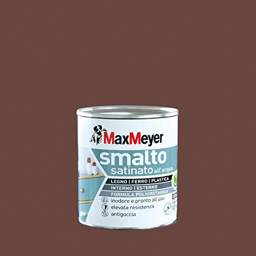 Maxmeyer Smalto All'Acqua Poliuretanico Satinato Cioccolato 0,125 L