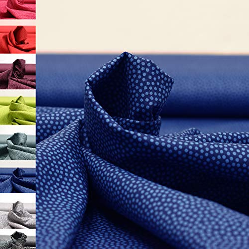 MAGAM-Stoffe Keno Tupfen Baumwollstoff Oeko-Tex Meterware 50cm (15. Dunkelblau)