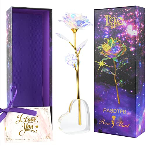 Regalo Dia de la Madre Rosa Eterna Regalos Originales para Mujer Rosa 24K Chapadas en Oro con Caja Regalo Madre Cumpleaños Regalo Amiga Abuela Mama Pareja Hermana Suegra Aniversario Día de la madre