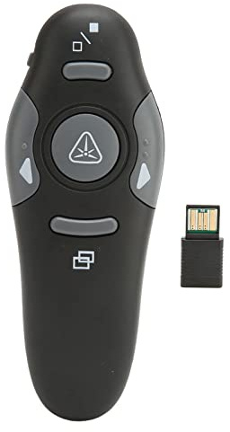 ASHATA Clicker di Presentazione USB Wireless, Presentatore Wireless Remoto PPT Clicker di PowerPoint, 15m Telecomando Ergonomico Telecomando Portatile Clicker per Ufficio Scolastico