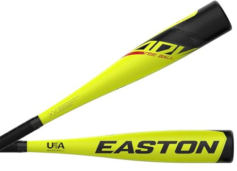Easton ADV T-Ball Bat | USA Drop, Mazze da Baseball Ragazzi, Nero/Giallo Ottico, 13 | 25