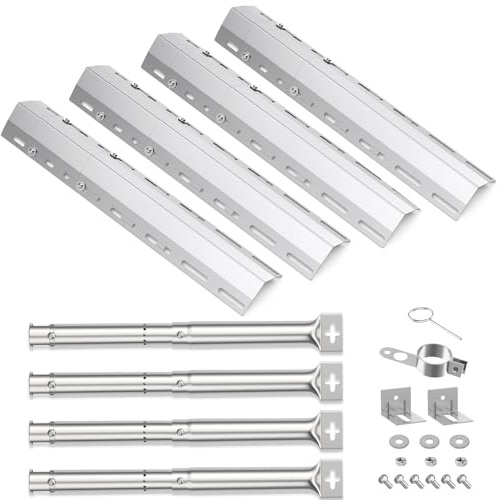 Gardenz Justerbar brännare 30,8 cm till 44,9 cm med universell värmefördelare 30 till 72 cm för camping, Blooma, Charbroil, kompatibel med de flesta gasgrillmodeller (4 brännare och 4 bar)