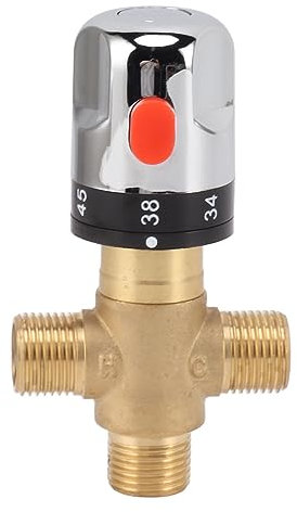 Mitigeur Thermostatique, Mitigeur Thermostatique En Laiton Mitigeur De Douche Vanne De Contrôle de la Température De L'eau Chaude Et Froide Pour Lavabo Salle De Bain