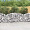 Homgoday Gewölbter Gabionenkorb 200x30x80/100 cm Eisen verzinkt Gabionenkorb Käfig Gitterdraht Steinkorb Outdoor Spirale Stützmauer Garten Pflanzgefäß Gabion Hochbeet 4765