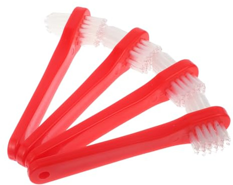 FIXOSHEE 4 pièces Brosses à Dents pour Dentier Double-face Ergonomiques et Durables Brosses de Nettoyage Portables pour Prothèses Dentaires Adultes