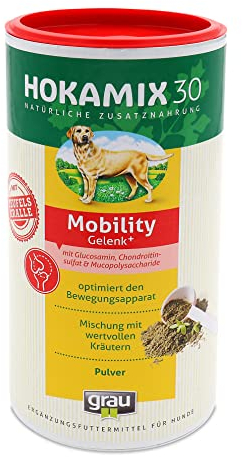 GRAU - das Original - HOKAMIX30 Mobility Gelenkpulver, natürliche Kräutermischung bei Gelenkproblemen, mit Grünlippenmuschel und Teufelskralle, 1er Pack (1 x 750 g), Ergänzungsfuttermittel für Hunde