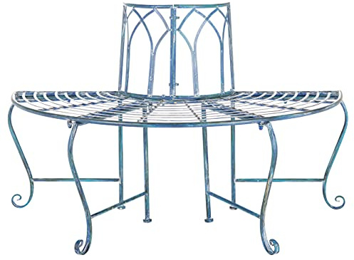 Safavieh Metall Außen-Bank, Dunkelgrün, 60 x 127 x 78 cm