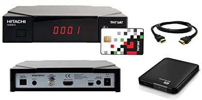 Receptor TNTSAT HDB981E + disco duro externo 1 TERA + cable HDMI - Tarjeta TNTSAT incluida, PVR Ready, actualización por USB y satélite