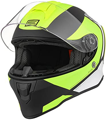 ORIGINE On Road Casco Integrale Casco Moto con Ventilazione ECE (BOLT MATT FLIO YELLOEW BLACK,M)