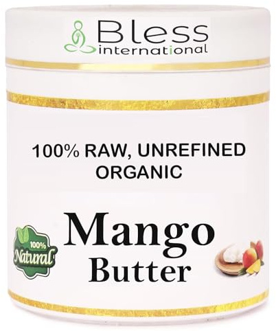 Organic Raw Mango Butter 100% Pure,Natural & Unrefined| Skin Moisturizer For Face, Body & Hair| 1 LBS/450 GM Ivory/White Grade A | DIY Creams, Balms, Lotions, Soaps| Softens Dry & Tough Skin