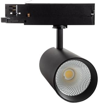 LEDKIA LIGHTING Foco Carril LED Trifásico 40W Carlo Negro 4000K Blanco Neutro