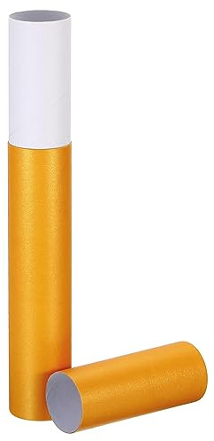 PATIKIL 2x15 Poster Tube Photo Storage Portable Shipping Mailing Yellow | Calligraphy Painting Tubes Round Carrying Case for Storing Paper Art Map Documents
