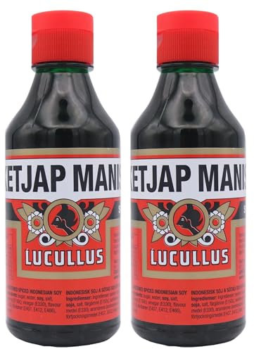 Lucullus Ketjap Manis Sauce 250ml - Indonesian Sweet Soy Sauce Spice (2-Pack) + UpLabel Creations 1ml Measuring Spoon