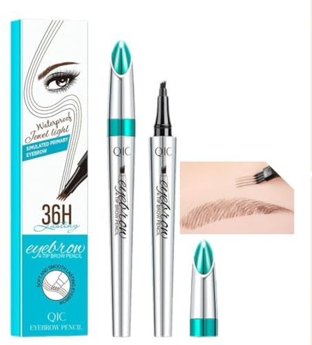 KARLOR Augenbrauenstift Härchenzeichnung Augenbrauenstift mit Mikro-Gabelspitze Brauenstifte Brow pencil microblading Augenbrauen Stift wasserfest tattoo brow(dunkelbraun)