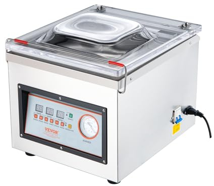 VEVOR Kammer-Vakuumierer 320 W Vakuumiergerät für feuchte Lebensmittel Fleisch Marinaden usw. kompakte Größe mit 32 cm Versiegelungslänge Anwendung in der privaten Küche und im gewerblichen Bereich