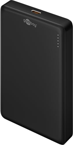 goobay Magnetische Wireless Powerbank 10.000 mAh für Google Pixel 10, kleines tragbares Ladegerät, lädt iPhone, Samsung, magnetisches Akkupack, ideal für gleichzeitiges Laden und Telefonieren - 70183
