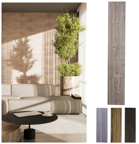 MDEKOR Wandpaneele Holz 16,7x100 cm | XPS 3D Wandverkleidung in Holzoptik | 6 Stück = 1 m² 03D | Paneele 4 mm dick | Dekorative Platten aus Porystyrol für Innenräume