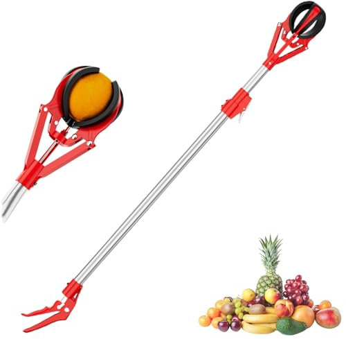 recoge fruta recogedor de frutas Poste Recolector De Frutas Con Cesta Telescópica De 1m/2m/3m, Herramienta De Agarre Para Aguacate/bellota/limón/pera/mango/naranjas, Recolector De Manzanas Portátil(1m