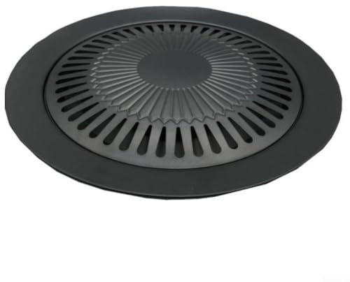 FUBESK Round Grill Pan, Non-stick Coated, 30 Cm Diameter, Korean BBQ & Teppanyaki Grills, Camping & Outdoor Use