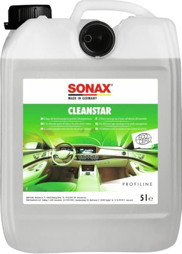 SONAX CleanStar (5 Liter) Autoinnenreiniger für Stoff, Polster, Alcantara, Leder, Cockpit, Kunststoff, Gummi, Glas, Klavierlack, Displays, Touchscreens usw. | Art-Nr. 02535050