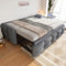 Ausziehbares Schlafsofa 90/180 x 190 cm, gepolstertes Bett Einzelbett Doppelbett mit Lattenrost, Teddy-Samt