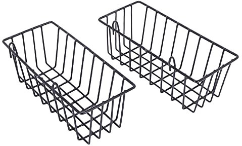 Iyalezirk Hängkorg i metalltråd med en panel med 2 stycken, väggförvaringskorg med galler, väggmonteringskorgar, väggmonteringskorgar, kökshyllor, hem