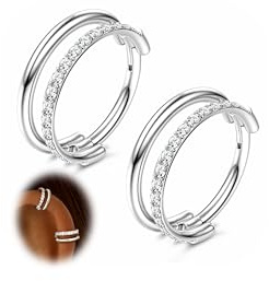 Helix Earrings Conch Tragus Piercing Jewellery 18/16G Segment Nose Rings | Surgical Steel Hypoallergenic Hinged Clicker Septum Double Nose Ring Daith Rook Tragus Hoop Helix Piercing Jewellery 6/8/10mm