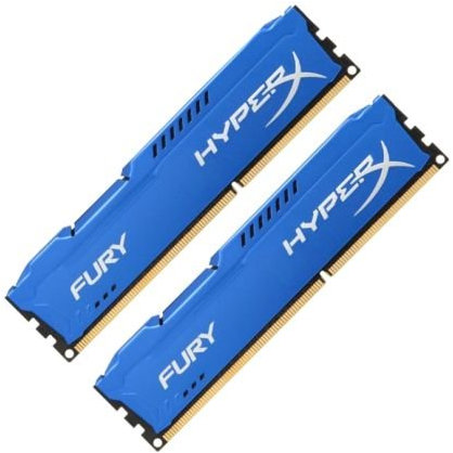 HyperX FURY Blue 16 GB Kit (2 x 8 GB), DDR3, 1600 MHz (PC3 – 12800), CL10, DIMM de memoria