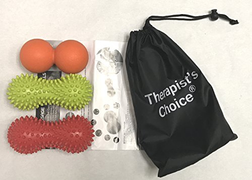 Therapist's Choice® - Kit di 3 sfere di arachidi per massaggi, 2 palle di arachidi, 1 palla da lacrosse a doppia arachida, riflessologia, set di palline sensoriali porcupine