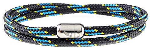 WIND PASSION Paracord surfararmband, flätat armband för män och kvinnor | Handgjort surfararmband, segelrep, maritimt och vattentätt, Small (Wrist size: 14.0-15.4 cm), Rostfritt stål