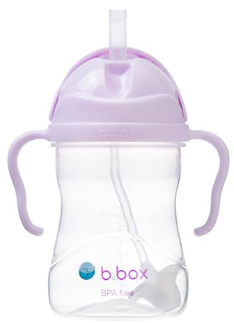 b.box Trinklernbecher Für Jeden Winkel | Flip-Top, Schwerer Strohhalm, Griff, Auslaufsicher | BPA-Frei & für Spülmaschine | Ab 6 M | 240 ml, Boysenberry