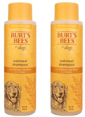 Burt's Bees for Pets Oatmeal Dog Shampoo with Honey, Soothing Formula for Itchy and Sensitive Dog Skin, Colloidal Oat Flour and Honey, pH Balanced, Sulfate-Free, 16 Fl Oz - 2 Pack