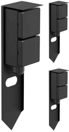 ledscom.de 3 PIWI Toma de jardín Columna con piqueta de Tierra para Exteriores, IP44, 2 vías, Acero Inoxidable, Negro, Angular, 30 cm