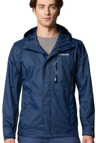 Columbia Pouring Adventure 3 Jacket, Chaqueta impermeable para la lluvia Hombre, Collegiate Navy, S