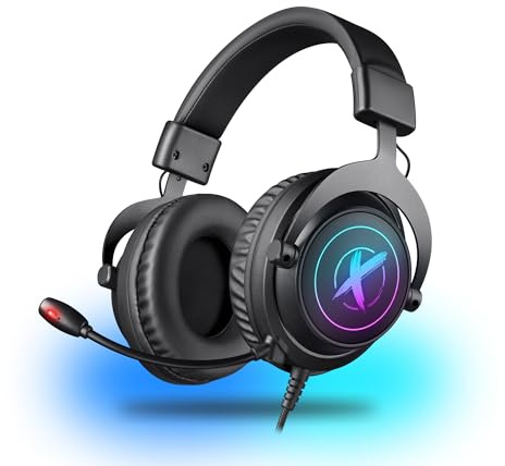 Defender® Epic Pro Gaming Headset – 7.1 Surround Sound, USB, RGB, 50 mm Treiber, Over-Ear, Mikrofon mit Stummschaltung, PC Headset mit Mikrofon, Lautstärkeregler, Kabelgebunden