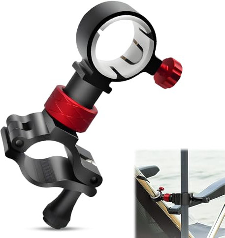 Udbrud Support de Parasol de Pêche, 360° Porte-Parapluie de Boîte de Pêche en Alliage d'Aluminium Accessoire pour Chaise de Pêche, Support de Parapluie, Pince pour Boîte de Pêche