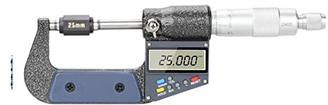 Micrometer, Micrometer Outside Micrometer Accuracy 0.001mm 0-25/50/75/100mm Electronic Digital Caliper Gauge Meter Measure Tool,Precision Machinist Tool(25-50mm)