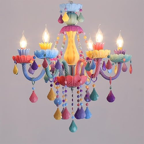 Lampada a sospensione in cristallo colorato Sala d'arte Lampada a candela Soggiorno Ristorante Camera da letto Lampadario artistico